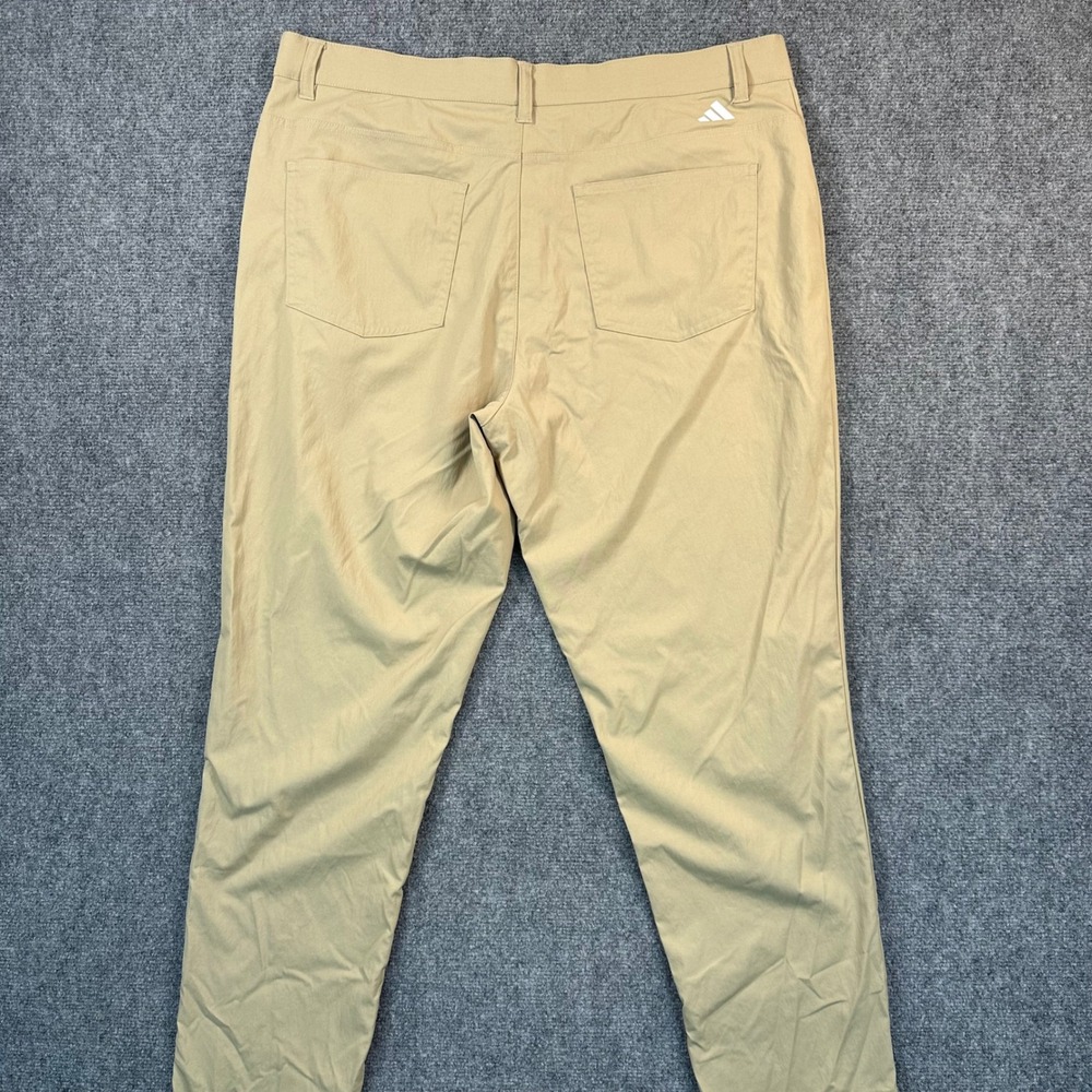 Adidas Men's 38x32 Tan Khaki Ultimate Flat Front Straight Leg Golf Pants Stretch - Picture 3 of 11